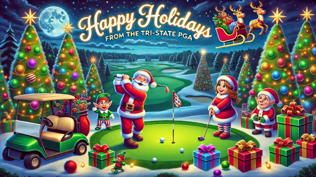 Christmas golf themed Ai generated image 