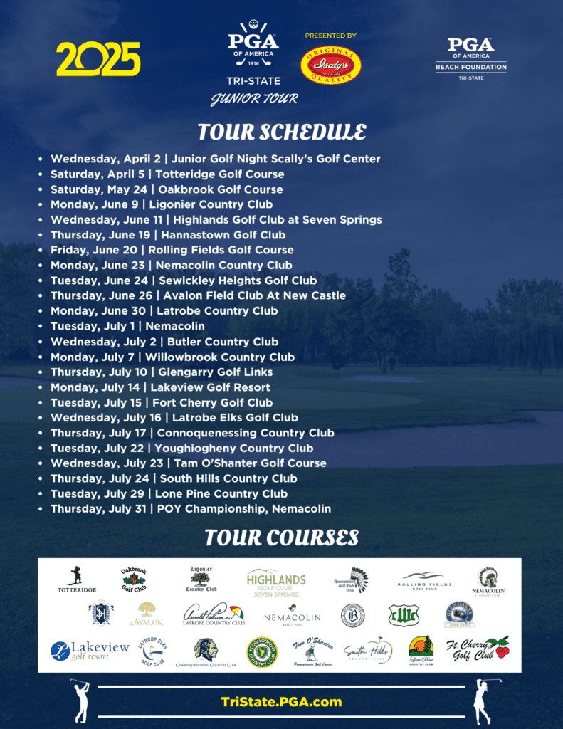 Junior Golf Tour Schedule 2025 Isalys TriState PGA