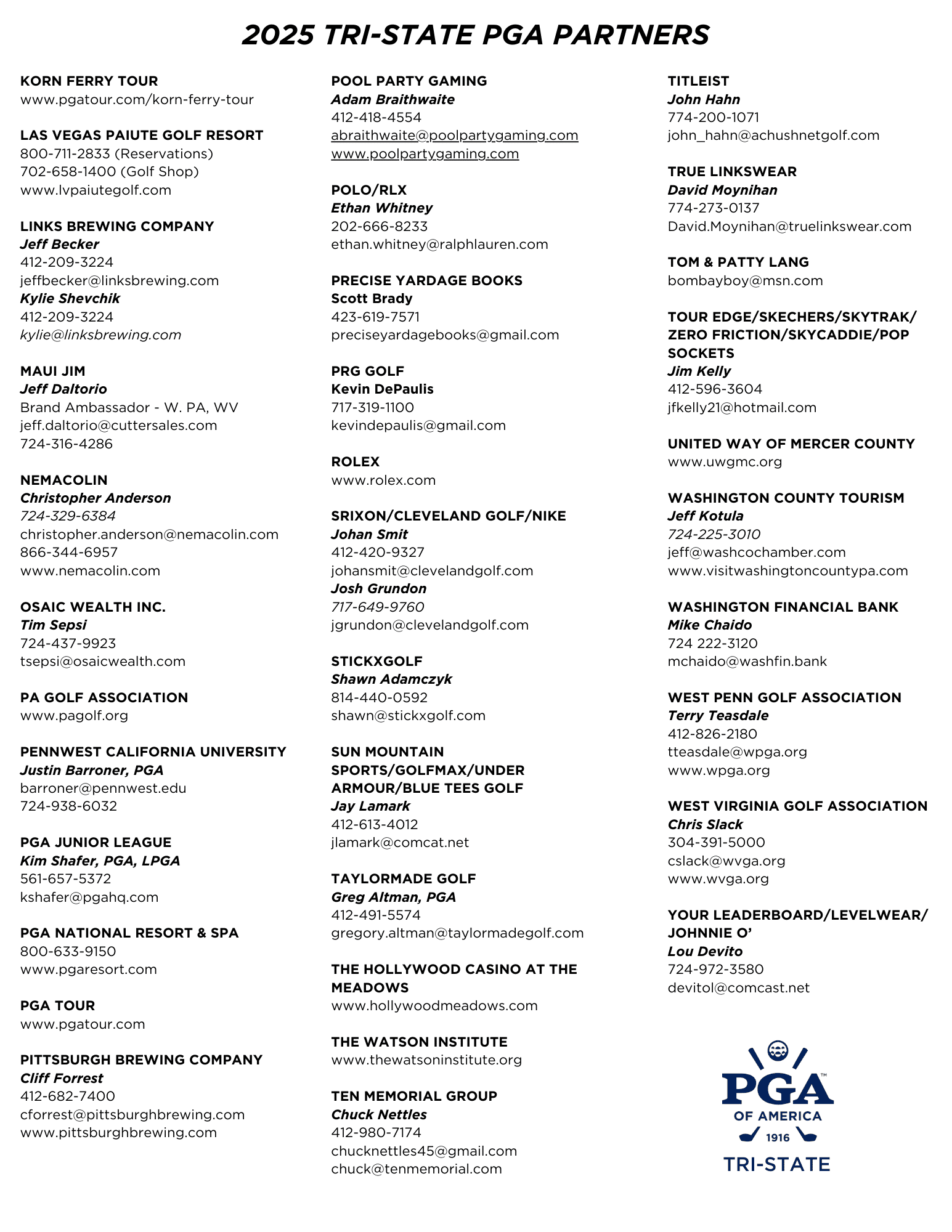 Tri-State PGA Partners 2025