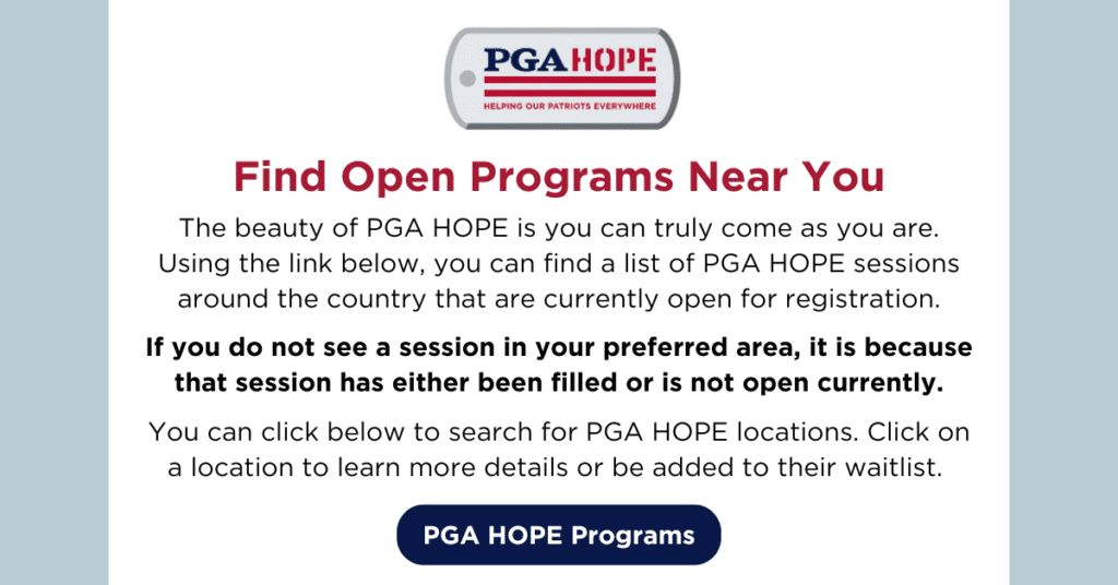 PGA Hope Veterans Golf Programs