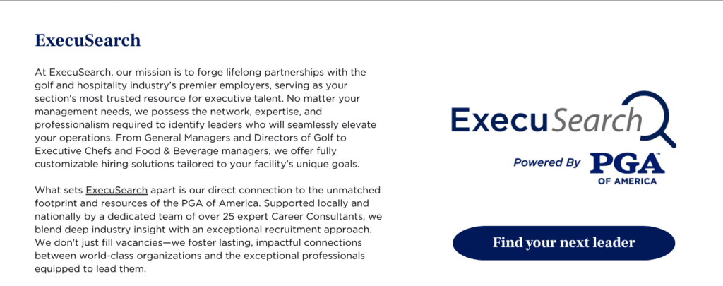 PGA of America Career Services Golf Jobs Tri-State Section PGA